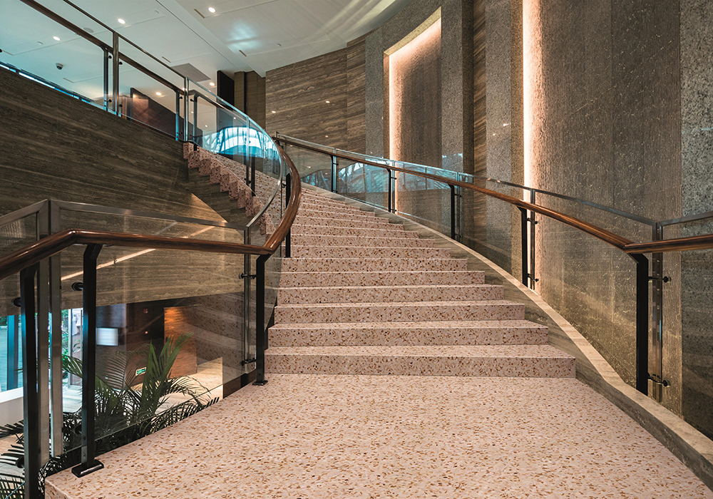 Modern marble stairs for luxury interior.